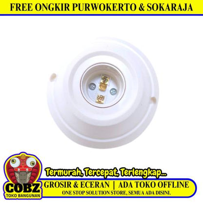 PANASONIC Fitting Tempat Lampu Plafon Atap Tempel Bulat Besar Cream