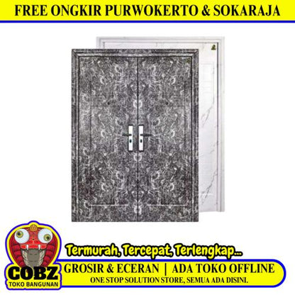 5 CM x 150 CM x 210 CM / FORTRESS MRBL FORT 150.14 DOUBLE Pintu Kamar Mandi Baja Putih Set