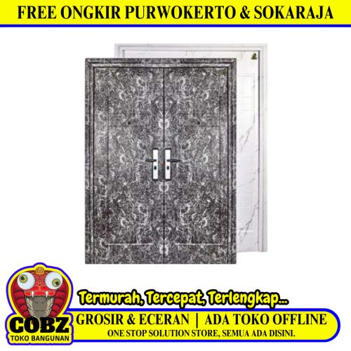 5 CM x 150 CM x 210 CM / FORTRESS MRBL FORT 150.14 DOUBLE Pintu Kamar Mandi Baja Putih Set