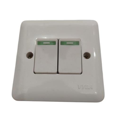 VYBA Saklar Ganda Double Seri 2 Gang Tanam IB Inbow Putih