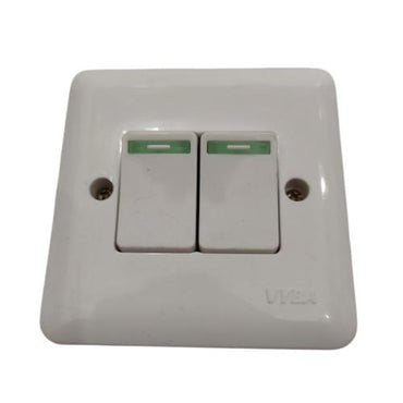 VYBA Saklar Ganda Double Seri 2 Gang Tanam IB Inbow Putih