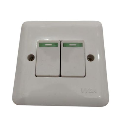 VYBA Saklar Ganda Double Seri 2 Gang Tanam IB Inbow Putih