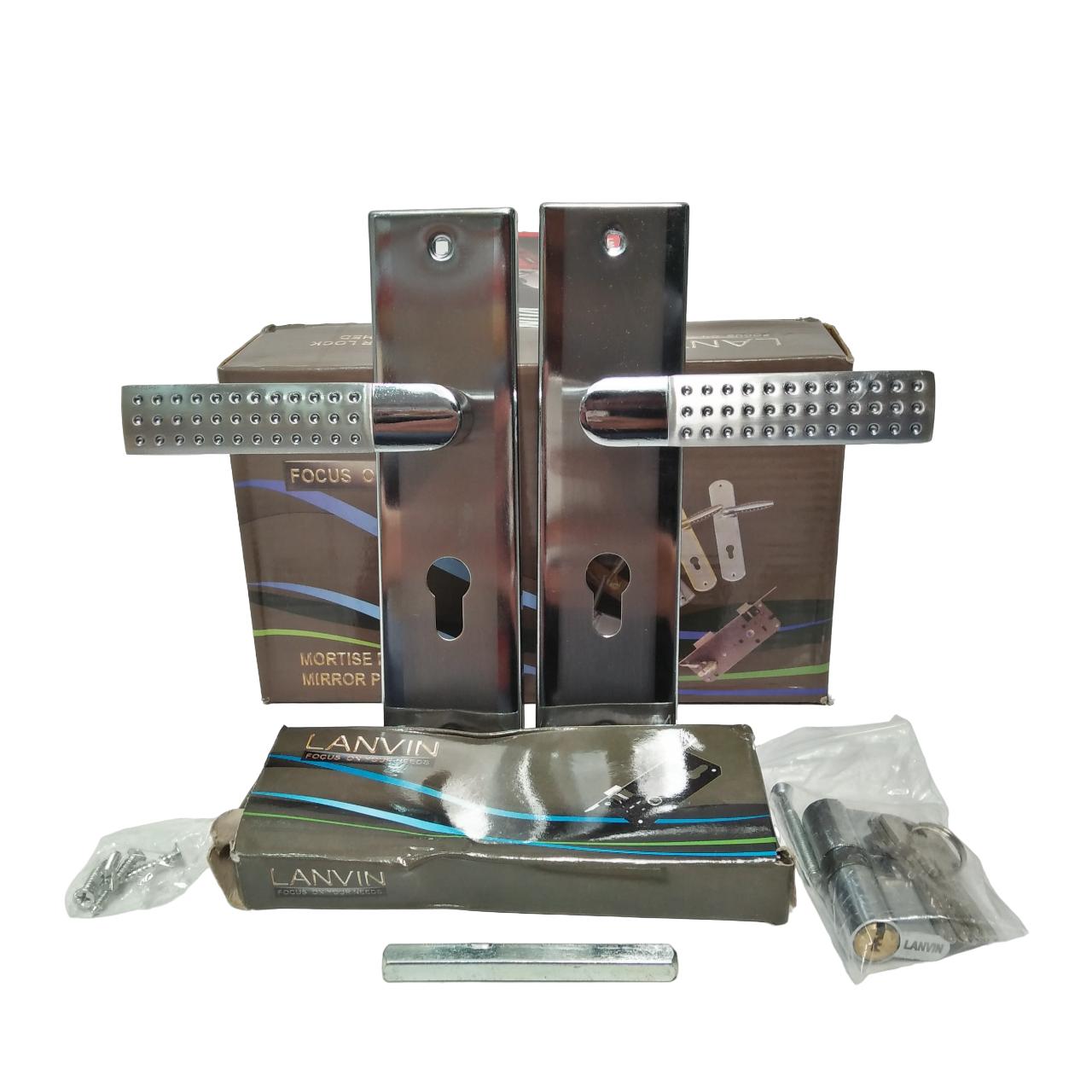 LANVIN M008 SN / CP Handle Door Lock Tarikan Handle Kunci Pintu Tanggung Set