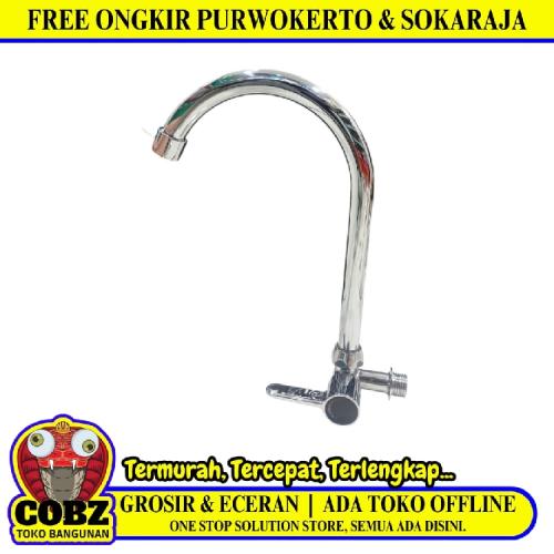 1/2 IN / KA 185 - GR 11 Kran Angsa Sink Bak Cuci Piring Tembok Stainless