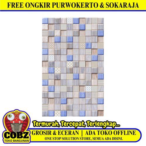25 CM x 40 CM / UNO ONYX Keramik Dinding Kamar Mandi Glossy Blue Dus