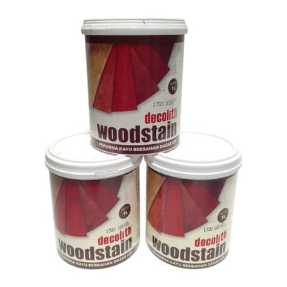 1 KG / DECOLITH Cat Plitur Kayu Wood Stain Water Based Paint Galon