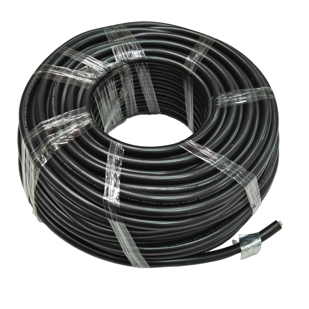 4 INTI x 1.5 MM / TM NYMHY Serabut Kabel Tembaga SNI Hitam Meter