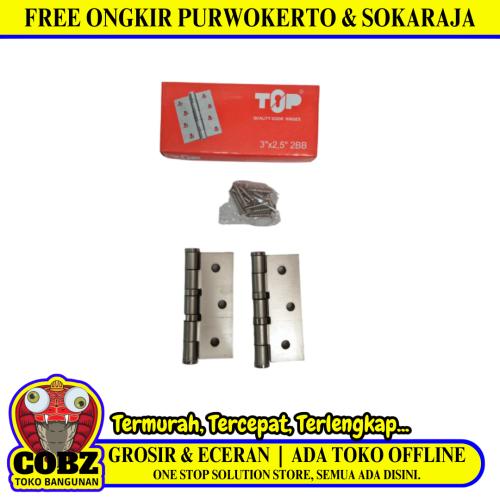 3 IN / TOP 02 Engsel Kupu Kupu Pintu Jendela Hinge Stainless Set