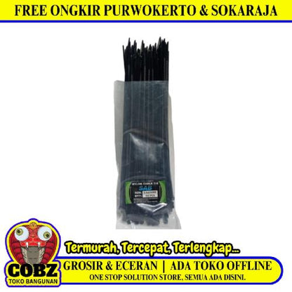3.6 MM x 250 MM / SAB Kabel Cable Ties Tali Ripet 2.5 CM Warna Hitam Pack