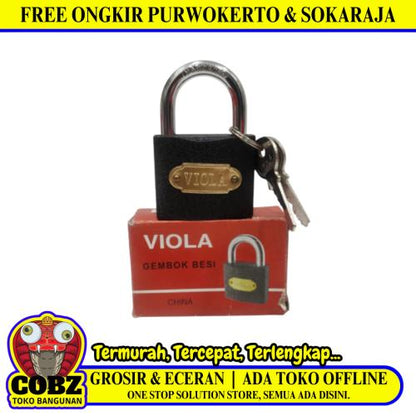 50 MM / VIOLA Gembok Pintu Pagar Padlock Anti Maling Leher Pendek