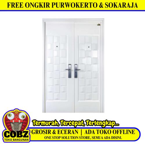 5 CM x 150 CM x 230 CM / FORTRESS PRIME 150.03 DOUBLE DOOR Pintu Baja White Set