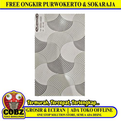 25 CM x 40 CM / PLATINUM BONIA Keramik Dinding Kamar Mandi Glossy Green Dus