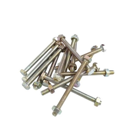 M 6 x 70 MM / TM Baut Mur Hexagon Bolt Nut Flat Head Kuning Biji