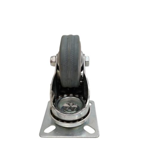 2 IN / TRIPLE-S Roda Rem Hidup Trolly Gepeng Plat 50 MM Karet Abu Abu
