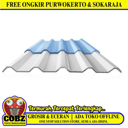 10 MM x 830 MM x 6 M / ALDERON RS 830 Atap U PVC Double Layer White Translucent Lembar