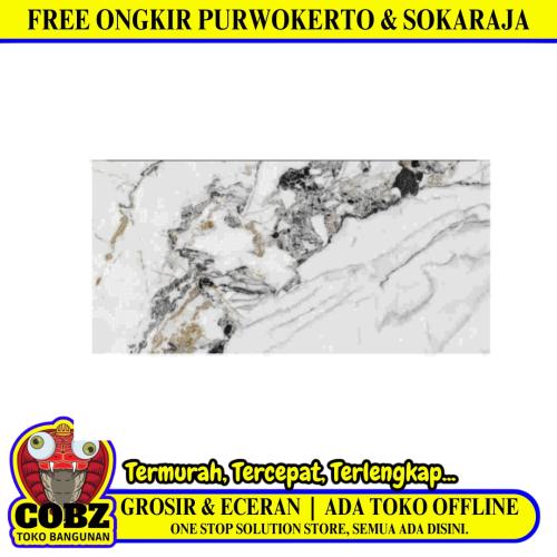 60 CM x 120 CM / SERENITY ZIMBALI GOLD Granit Dinding Kamar Mandi Glossy Dus