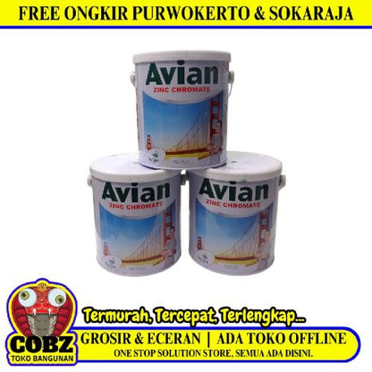 5 KG / AVIAN Cat Dasar Meni Besi Anti Karat Zinc Chromate Primer Kaleng