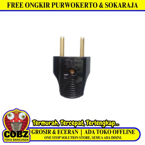 BROCO Steker Jek Colokan Kabel Listrik Cowok Male Gepeng Hitam
