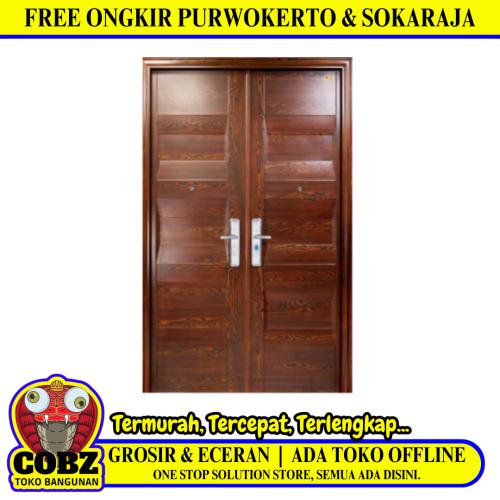 5 CM x 150 CM x 230 CM / FORTRESS PRIME 150.01 DOUBLE DOOR Pintu Kamar Mandi Baja Coklat Set