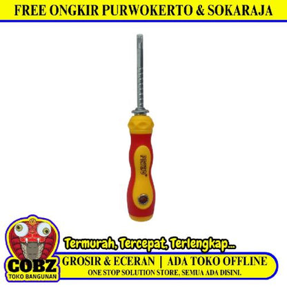 3 IN / FREED Obeng Screwdriver Two Way Bolak Balik Plus Minus 2 In 1 Gagang Karet