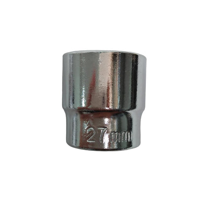 6 PT x 1/2 IN x 27 MM / TM Mata Kunci Sok Shock Socket Chrome