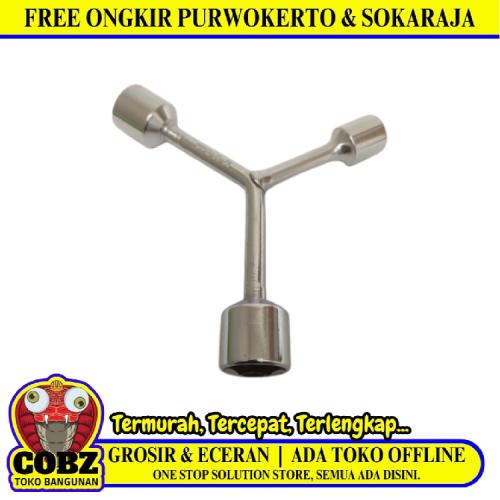 14 MM x 17 MM x 19 MM / NM Kunci Sok Shock Socket Y Wrench 3 Cabang
