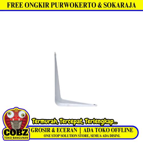 4 IN x 5 IN / TM Siku Rak L Shelf Brackets Penyangga Putih Tipis