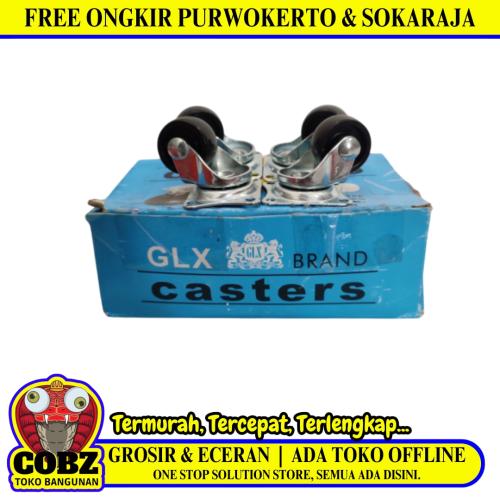 1 IN / GLX SP25 Roda Hidup Trolly Bulat Plat 25 MM Karet Warna 4 Pcs Dus