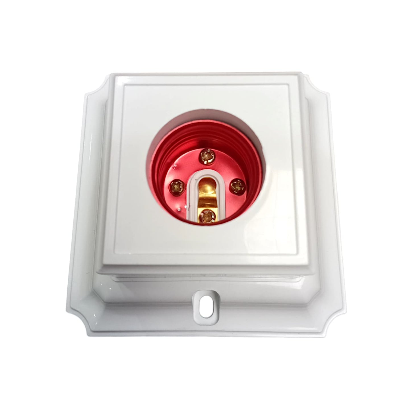 MIKOTEK Fitting Tempat Lampu Plafon Atap Tempel Kotak Besar Putih