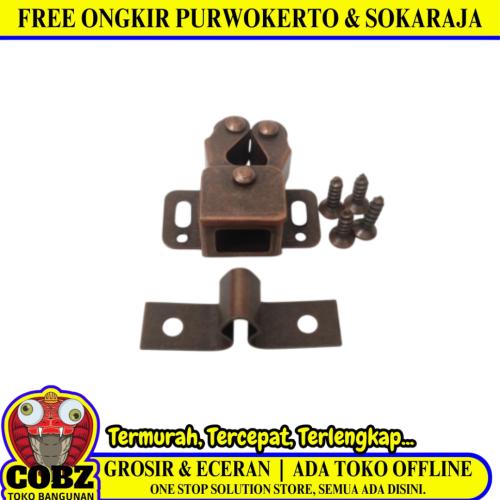 TM Klip Klok Kunci Pengait Jepit Lemari Laci Double Roler Catc Coklat