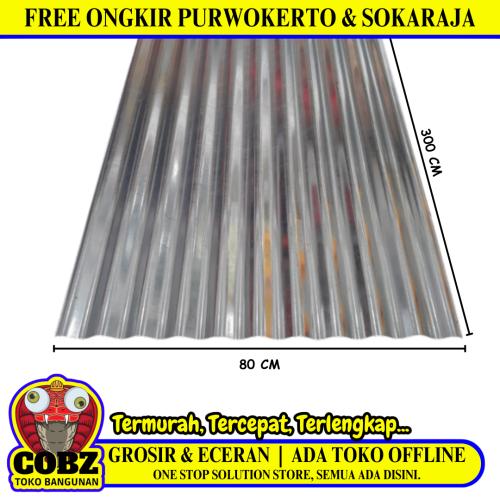 0.2 MM X 80 CM X 300 CM / NM Seng Gelombang 10 Kaki Anti Karat Lembar