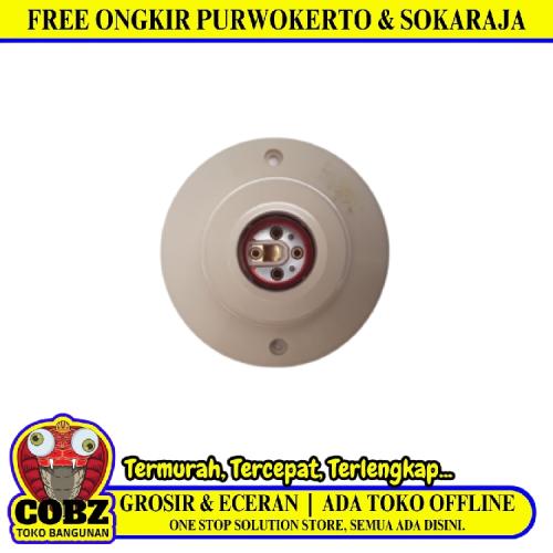 BROCO 1212 Fitting Tempat Lampu Plafon Atap Tempel Bulat Besar Cream