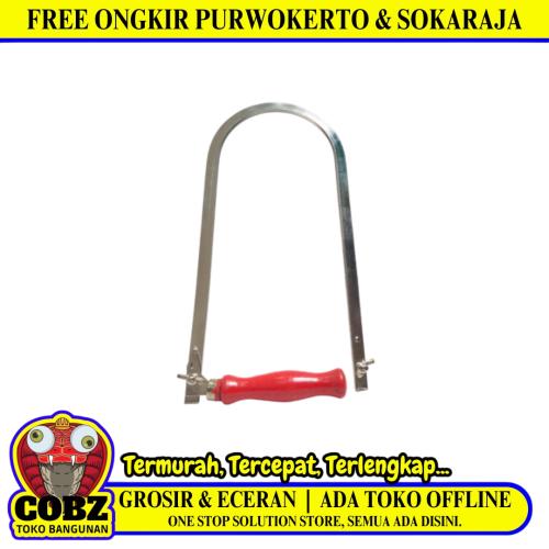 12 IN / CARLOG Gergaji Triplek U Gorok Potong Ukir Kayu Gagang Kayu