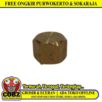 3/8 IN / TM Dop Drat Dalam Sambungan Fitting Tutup Pipa Kuningan