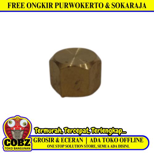 3/8 IN / TM Dop Drat Dalam Sambungan Fitting Tutup Pipa Kuningan