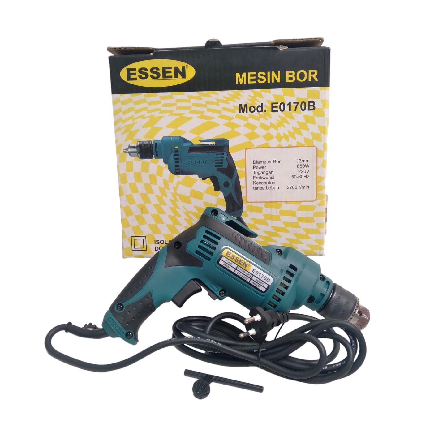 ESSEN E0170B Mesin Bor Tangan Impact Bolak Balik Non Drill Kabel Set