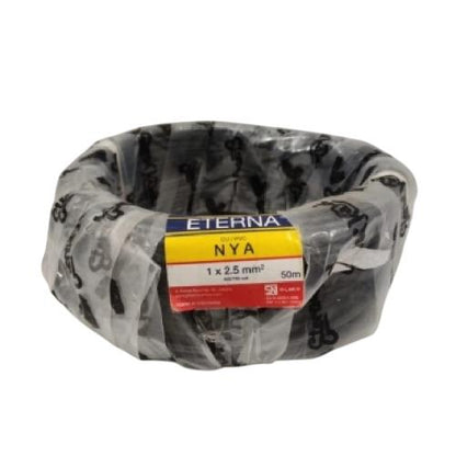1 INTI x 2.5 MM x 50 M / ETERNA NYA Tunggal Kabel Tembaga SNI Hitam Roll