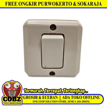 BROCO NG Saklar Tunggal Single Engkel 1 Gang Tempel OB Outbow Cream