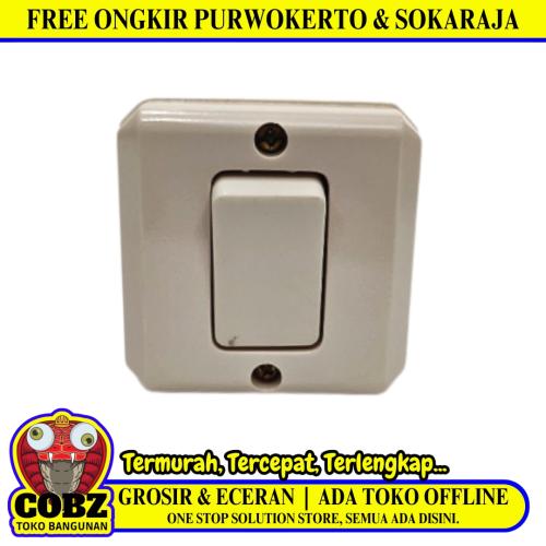 BROCO NG Saklar Tunggal Single Engkel 1 Gang Tempel OB Outbow Cream