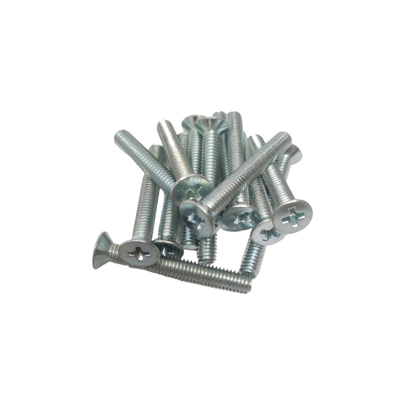 M 4 x 30 MM / TM Baut JF Kepala Rata Plus Putih Biji