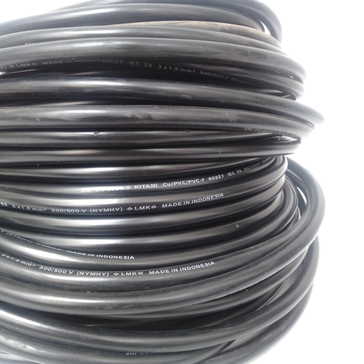 3 x 1.5 MM / NM NYMHY Serabut Kabel Tembaga SNI Hitam Meter
