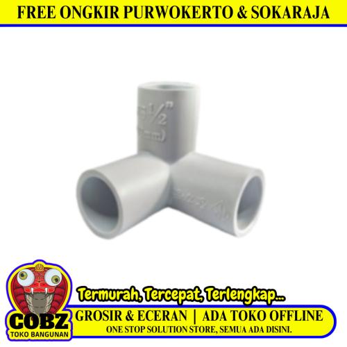 1/2 IN / TM Tee 3 Way 90 Derajat Fitting Pipa Hidroponik PVC Pcs
