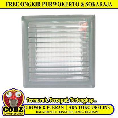 190 MM x 190 MM x 95 MM / MULIA LINIO Glassblock Rooster Blok Kaca Biji