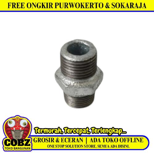 1/2 IN / G Double Nepel Drat Luar Nipple Male Outer Thread Besi