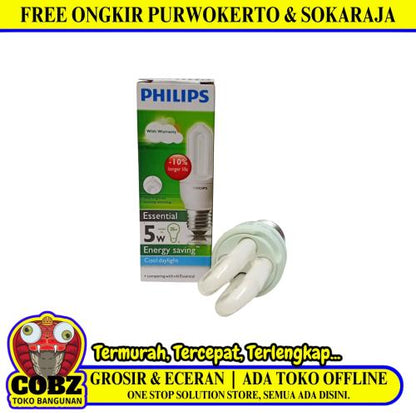 5 WATT / PHILIPS Essentials Lampu Bohlam Jari Tube Putih