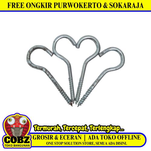 NO 8 / TM Sekrup Hak Buka Cantel Kandang Burung Figura Silver Biji