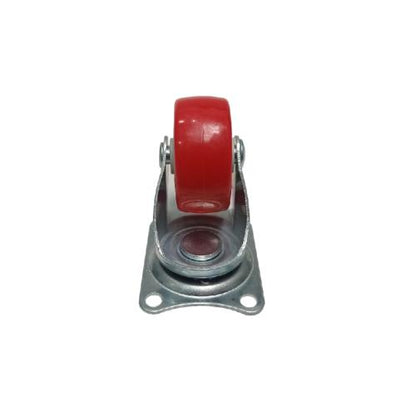 1 1/2 IN / TM Roda Hidup Trolly Non Rem Plat Nylon Merah
