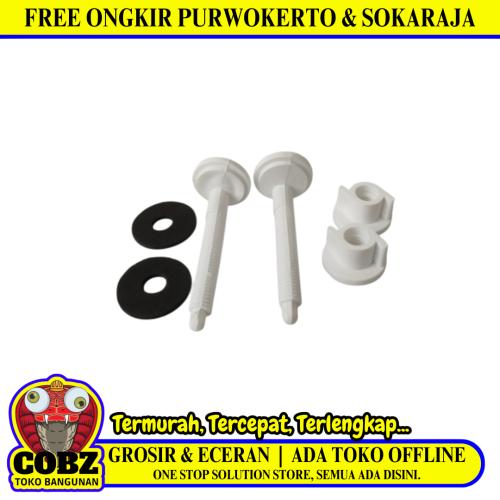 DOLPHIN Baut Sekrup Tutup Seat Cover Kloset Duduk Monoblok Set