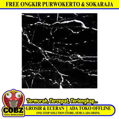 60 CM x 60 CM / SERENITY AVORIO BLACK Granit Lantai Rumah Glossy Dus