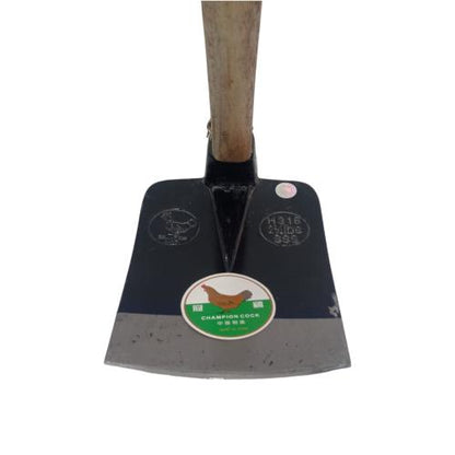 CHAMPION COCK Mata Pacul Cangkul Tani Kebun Tanaman Baja Plus Gagang Kayu Set